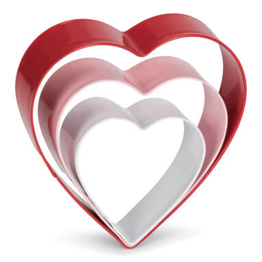 Set uitsteekvormen rvs hart 3 dlg.